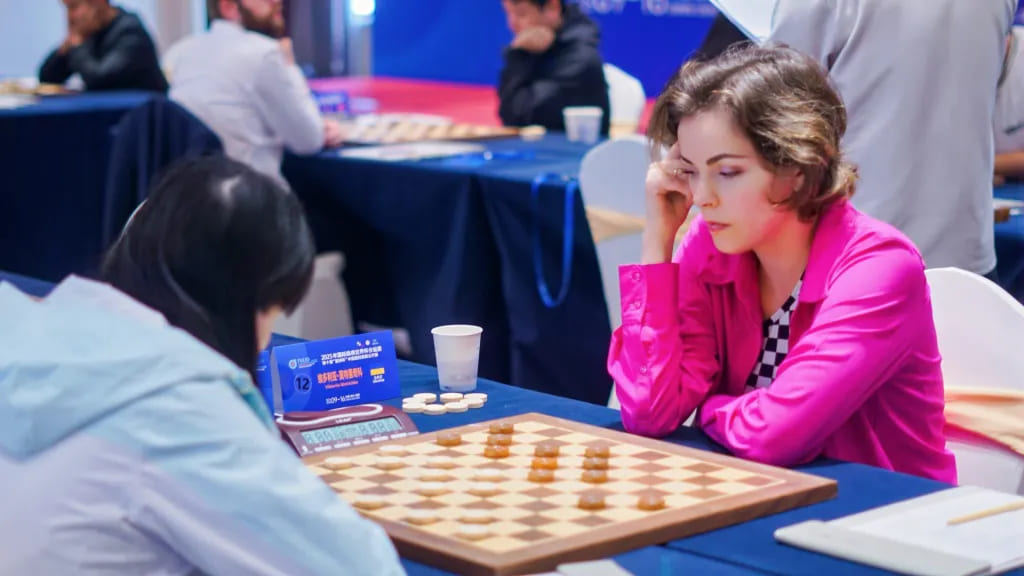 Вікторія Мотрічко на чемпіонаті світу з шашок-100 (швидка гра). 2025 рік. Китай. Лішуй