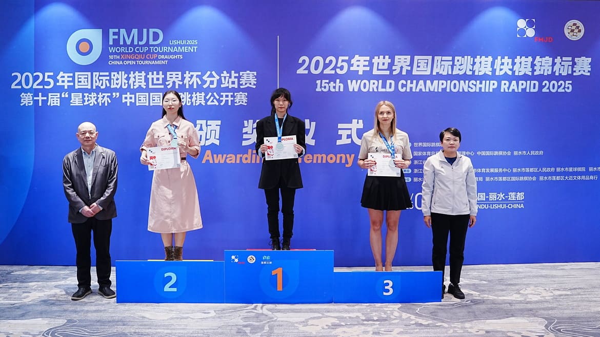Чемпіонат світу з шашок-100. Швидка гра. Жінки. 2025 рік. Китай. Лішуй. Призери