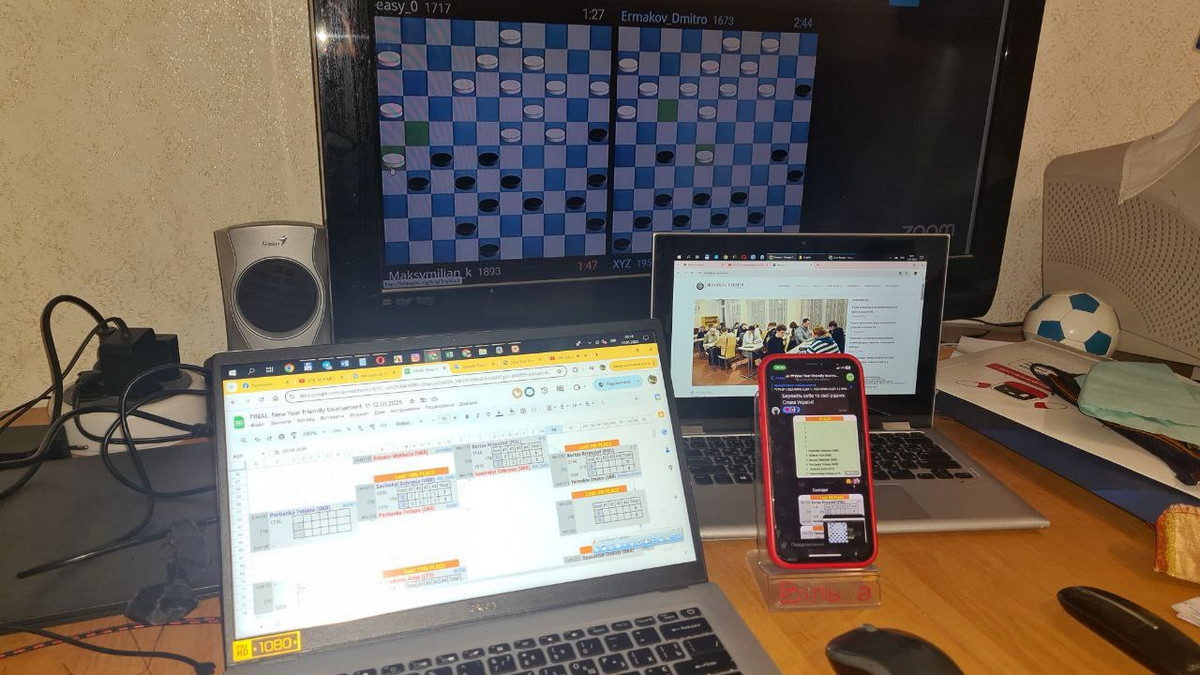 Шашкісти України, Польщі та Литви зіграли онлайн у новорічному турнірі з шашок-100